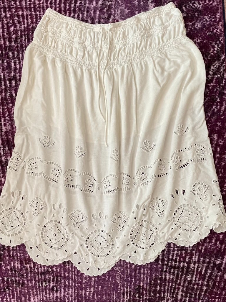 Plus Size Embroidered Eyelet Drop Waist A-Line Maxi Skirt Future Collective Boho — image 7 of 7